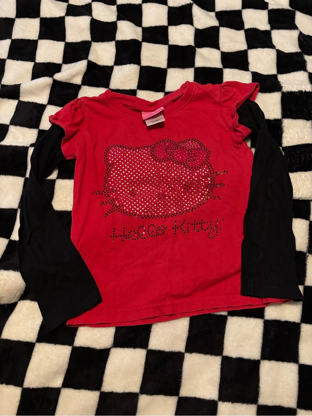 Size 6 hello kitty long sleeve black and red shirt